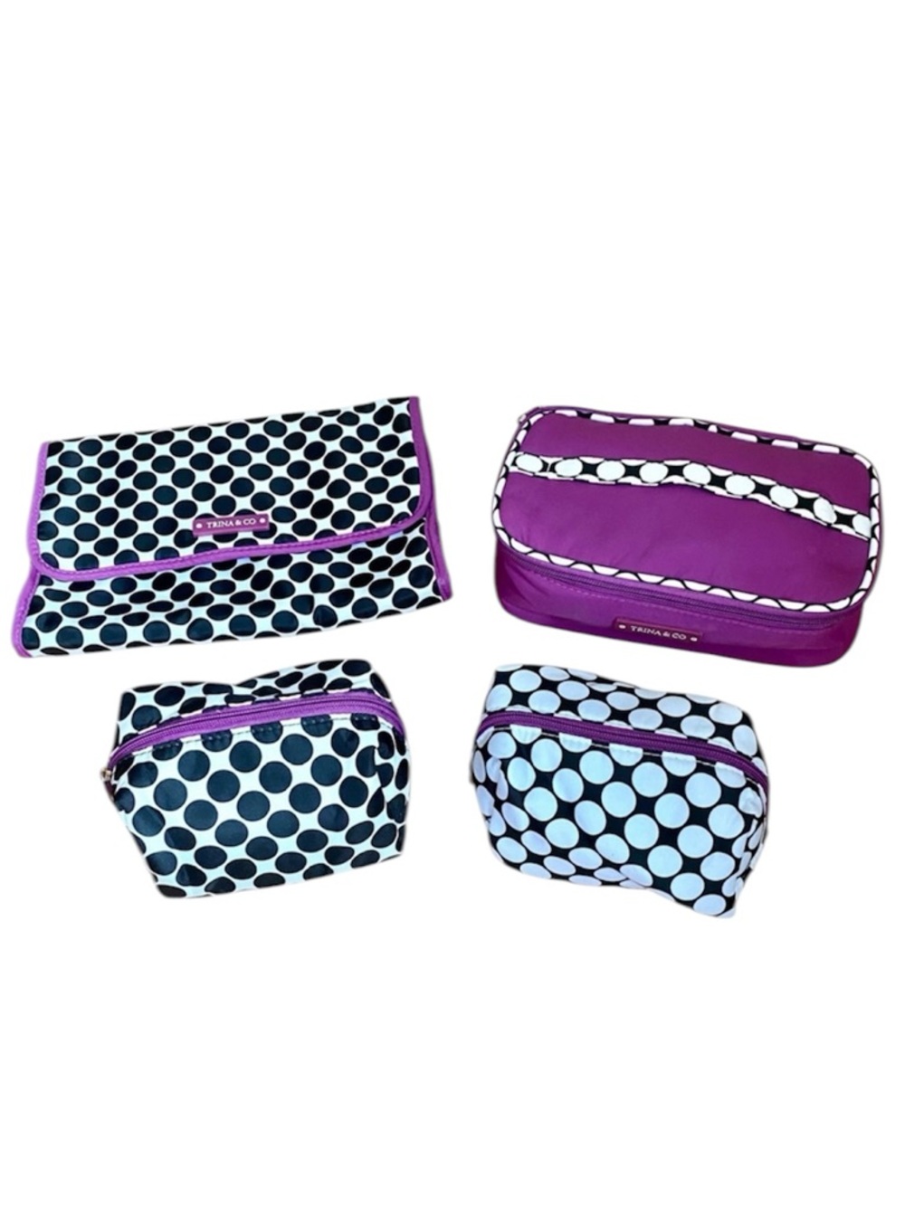 TRINA & CO cosmetic travel toiletry bag 4-pc set